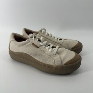 Dr Scholls Time Off Platform Sneaker‎ Women's Size 7.5 M Beige Flaw